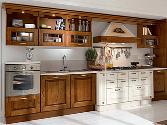 Деревянная кухня с ручками LUBE CUCINE Laura 02