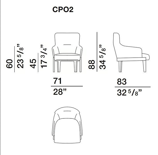 Кресло с подлокотниками из ткани Chelsea Molteni & C фабрика Molteni & C.(+VITRA) из Италии. Фото №4