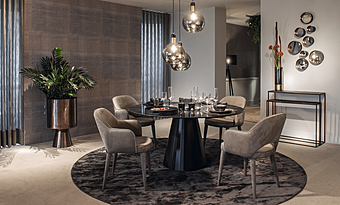Стол DINING TABLE ROUND, THUNDERNIGHT BRILLANT CERAMICS / F9-C3/BLA