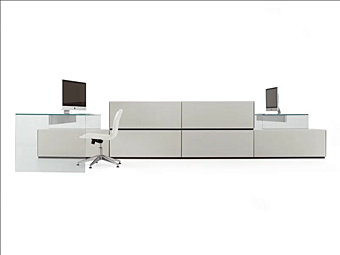 Офисный стол из стекла с полками Gallotti&Radice Multiple Офисный стол из стекла с полками Gallotti&Radice Multiple фабрика Gallotti & Radice из Италии