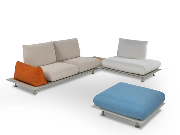 Модульный садовый диван с съемным чехлом из ткани Pralin Calia Italia F2720 фабрика Calia Italia из Италии. Фото №3