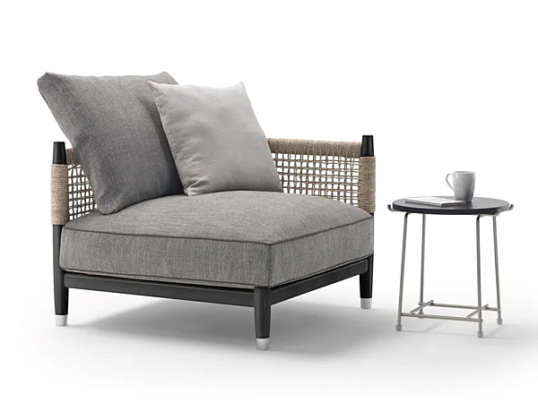 Модульное кресло с тканевой обивкой и плетением из скрученной бумажной лозы FLEXFORM PARKER 29521/29522 29523/29524 фабрика FLEXFORM из Италии. Фото №1