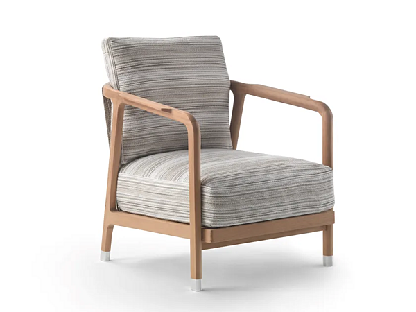 Кресло с подлокотниками из ткани и ироко FLEXFORM CRONO 220A1 фабрика FLEXFORM из Италии. Фото №1