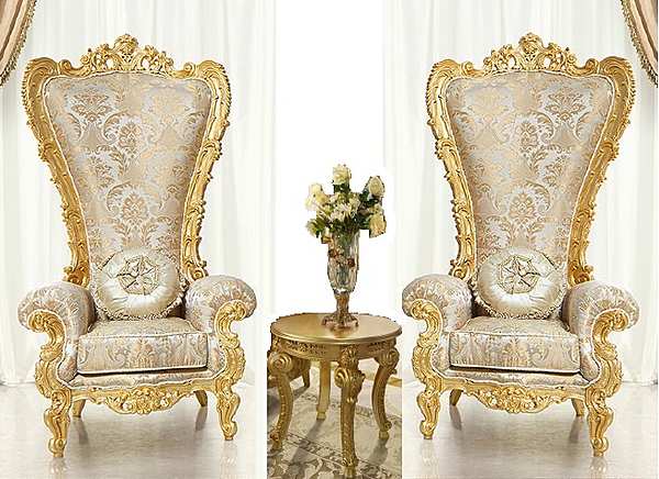 Два позолоченных трона со столом Modenese Gastone фабрика MODENESE GASTONE из Италии. Фото №2