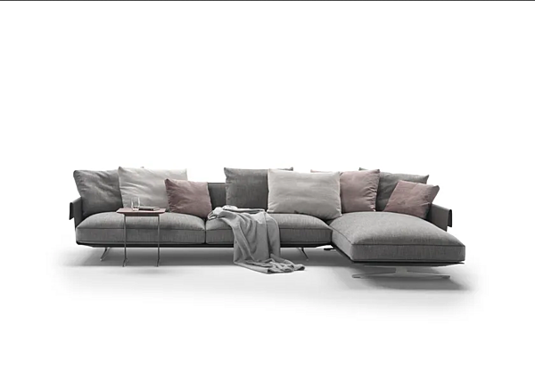 Диван с мягкой спинкой и шезлонгом из ткани Bretton FLEXFORM фабрика FLEXFORM из Италии. Фото №2