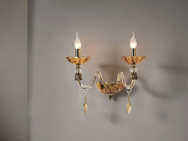 Настенный светильник с кристаллами из коллекции Bloom Euroluce Lampadari A2 фабрика EUROLUCE LAMPADARi из Италии. Фото №1