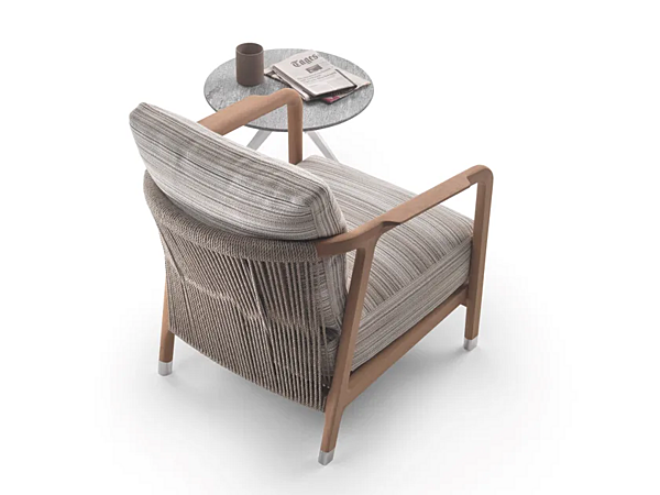 Кресло с подлокотниками из ткани и ироко FLEXFORM CRONO 220A1 фабрика FLEXFORM из Италии. Фото №3