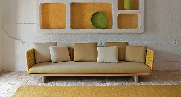 Диван на три места с мягкой спинкой из ткани PAOLA LENTI Sabi B39B фабрика PAOLA LENTI из Италии. Фото №9