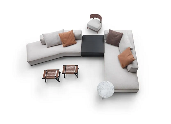 Кофейный столик квадратный из дерева FLEXFORM PERRY фабрика FLEXFORM из Италии. Фото №3