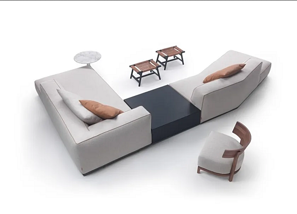 Кофейный столик квадратный из дерева FLEXFORM PERRY фабрика FLEXFORM из Италии. Фото №2