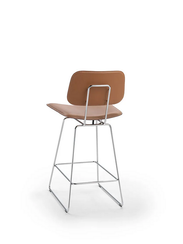 Барный стул с обитой спинкой из высококачественной кожи FLEXFORM ECHOES S H фабрика FLEXFORM из Италии. Фото №2