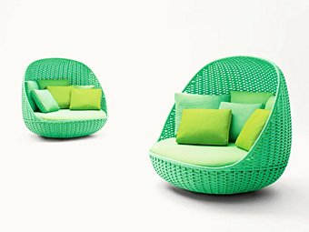 Садовое кресло с плетеной спинкой из веревки PAOLA LENTI Orbitry B143AE/B143FE