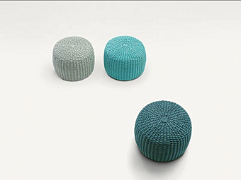 Круглый садовый пуф из ткани PAOLA LENTI Nido B23B