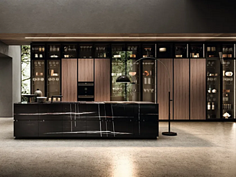 Кухня с островом без ручек из материала ASTER CUCINE Contempora 1 Кухня с островом без ручек из материала ASTER CUCINE Contempora 1 фабрика Aster Cucine из Италии