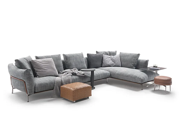 Секционный диван с мягкой спинкой и шезлонгом из ткани FLEXFORM AMBROEUS фабрика FLEXFORM из Италии. Фото №3