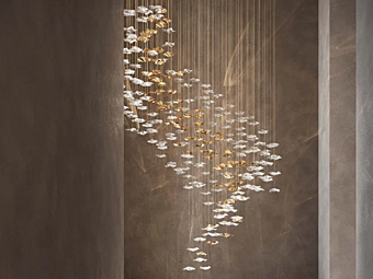Светильник подвесной из стекла с LED подсветкой HABERDASHERY Sand & Sea . Cascading Wave