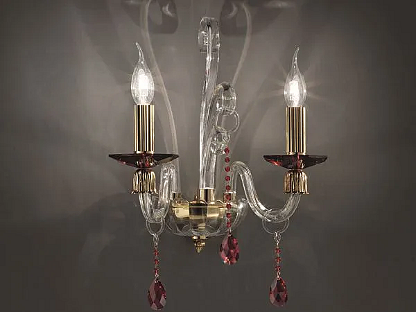 Настенный светильник с кристаллами Swarovski Rubino Euroluce Lampadari Alicante A2 фабрика EUROLUCE LAMPADARi из Италии. Фото №1