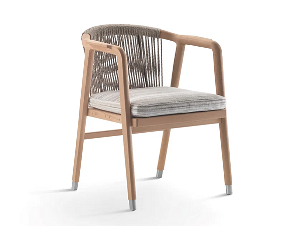 Кресло с подлокотниками из дерева Iroko FLEXFORM CRONO 220C1 фабрика FLEXFORM из Италии. Фото №1