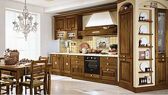 Кухня из ореха с ручками LUBE CUCINE Laura 10