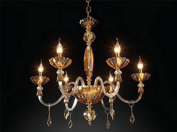 Подвесная люстра с кристаллами из коллекции с Euroluce Lampadari фабрика EUROLUCE LAMPADARi из Италии. Фото №1
