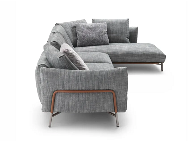 Секционный диван с мягкой спинкой и шезлонгом из ткани FLEXFORM AMBROEUS фабрика FLEXFORM из Италии. Фото №4
