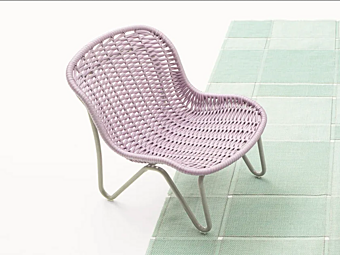 Кресло с обитой спинкой из садового каната PAOLA LENTI Jardin B179BA
