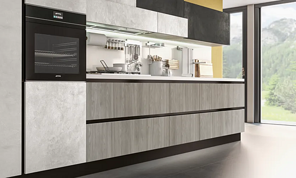 Линейная кухня с фасадами из МДФ LUBE CUCINE Plus Neck 2 фабрика LUBE CUCINE из Италии. Фото №2