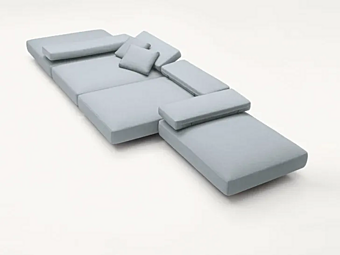 Секционный диван с removable обивкой из ткани PAOLA LENTI Agio B126AA