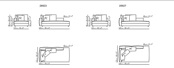 Секционный диван с мягкой спинкой и шезлонгом из ткани FLEXFORM HARPER фабрика FLEXFORM из Италии. Фото №8