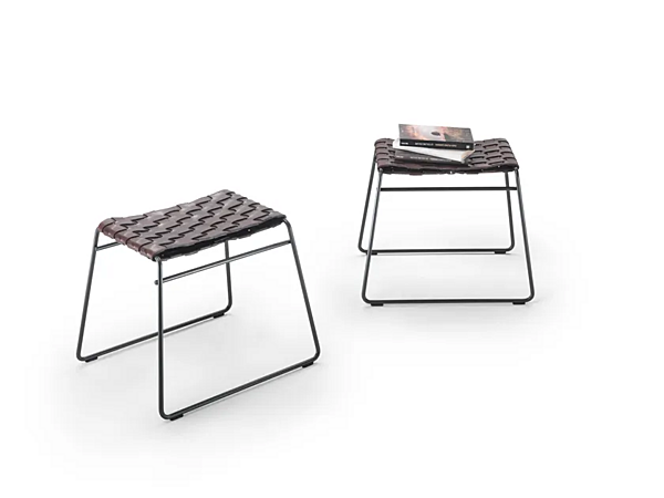 Скамья с обивкой из кожи и металлическим основанием FLEXFORM MATE фабрика FLEXFORM из Италии. Фото №2