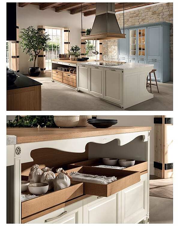 Кухня с островом из материала ASTER CUCINE Portrait LACCATO фабрика Aster Cucine из Италии. Фото №3