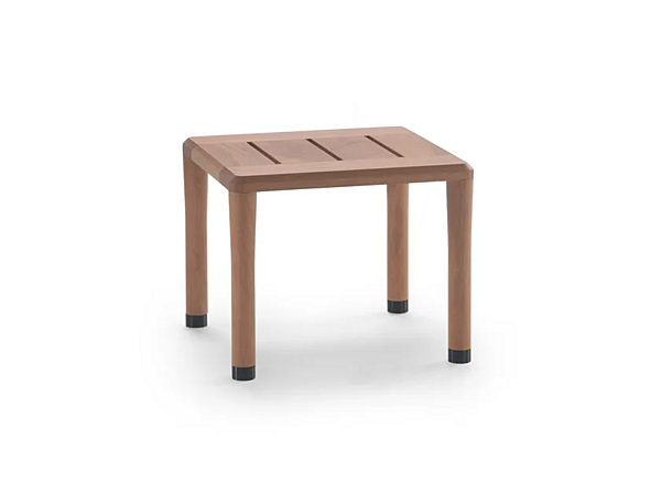Квадратный садовый боковой столик из ироко FLEXFORM KOBO фабрика FLEXFORM из Италии. Фото №1
