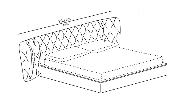 Двуспальная кровать с tufted подголовником из ткани CASAMILANO Royale Capitonné фабрика CASAMILANO из Италии. Фото №7