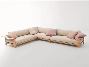Секционный модульный садовый диван из ткани PAOLA LENTI Frei B183BS+B183BS+B183BD
