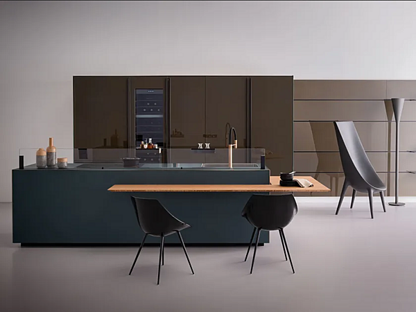 Стеклянная встроенная кухня VALCUCINE Vitrum фабрика VALCUCINE из Италии. Фото №1