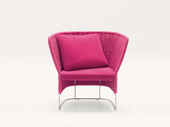 Кресло для сада с мягкой спинкой из ткани PAOLA LENTI Ami B32EE
