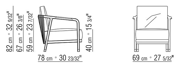 Кресло с подлокотниками из ткани и ироко FLEXFORM CRONO 220A1 фабрика FLEXFORM из Италии. Фото №5