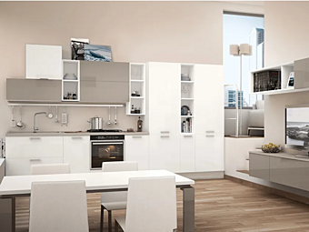 Кухня с ручками из материала LUBE CUCINE Noemi 3