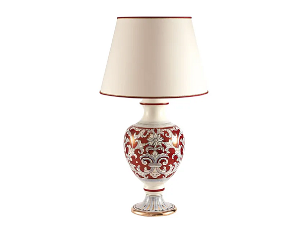 Настольная лампа из керамики ручной работы Lustro Rubino L_Antica Deruta LR/563/L/50 фабрика L'Antica Deruta из Италии. Фото №1