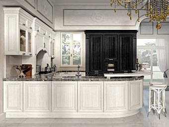 Кухня с ручками из материала LUBE CUCINE Pantheon 3