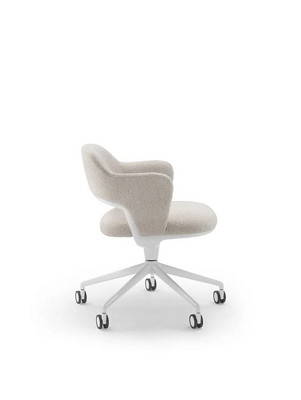 Кресло с обитой спинкой из ткани с подвижной основой на колесах FLEXFORM ALMA 29813 фабрика FLEXFORM из Италии. Фото №3