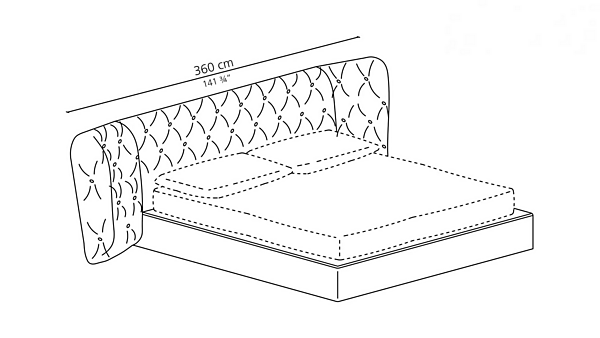 Двуспальная кровать с tufted подголовником из ткани CASAMILANO Royale Capitonné фабрика CASAMILANO из Италии. Фото №6