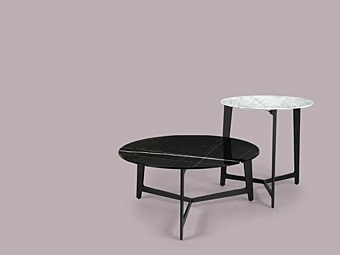 Круглый кофейный стол из мрамора для гостиной коллекции Bseries Borzalino B160, B161 Круглый кофейный стол из мрамора для гостиной коллекции Bseries Borzalino B160, B161 фабрика Borzalino из Италии
