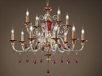 Люстра с кристаллами Сваровски Rubino Alicante L8 4 Euroluce Lampadari