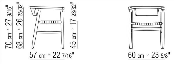 Кресло из ясеня с сиденьем из бумажной лозы FLEXFORM DORIS 29911 фабрика FLEXFORM из Италии. Фото №6