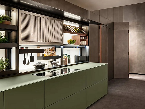 Стеклянная встроенная кухня с новой системой Logica VALCUCINE Artematica Vitrum фабрика VALCUCINE из Италии. Фото №6
